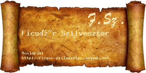 Ficsór Szilveszter névjegykártya