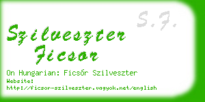 szilveszter ficsor business card