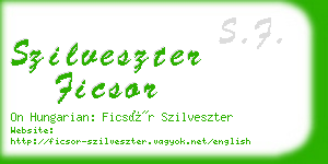 szilveszter ficsor business card